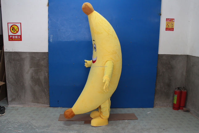 Adult Banana Mascot Outfit Soft Plush Full-Body Fruit Character Suit for Parties Events