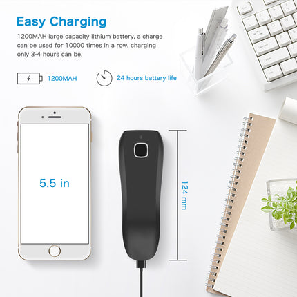 Cordless Handheld 1D Barcode Reader with Bluetooth Connectivity & 2.4GHz USB Wireless Dongle