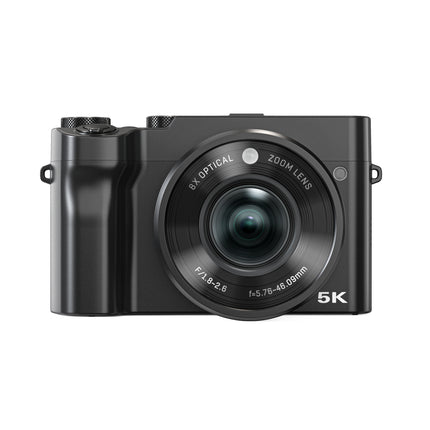 Compact 5K Travel Camera with 8x Digital Zoom, Smart Focus, Anti-Shake Technology & Integrated LED Light
