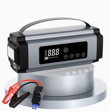 Compact 4-in-1 Car Jump Starter with LED Light, Tire Pump & 8000mAh Power Bank