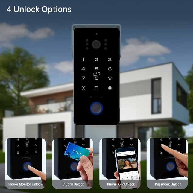 2-Wire 1080P Video Door Phone System with 7" Touch Screen & IR Night Vision