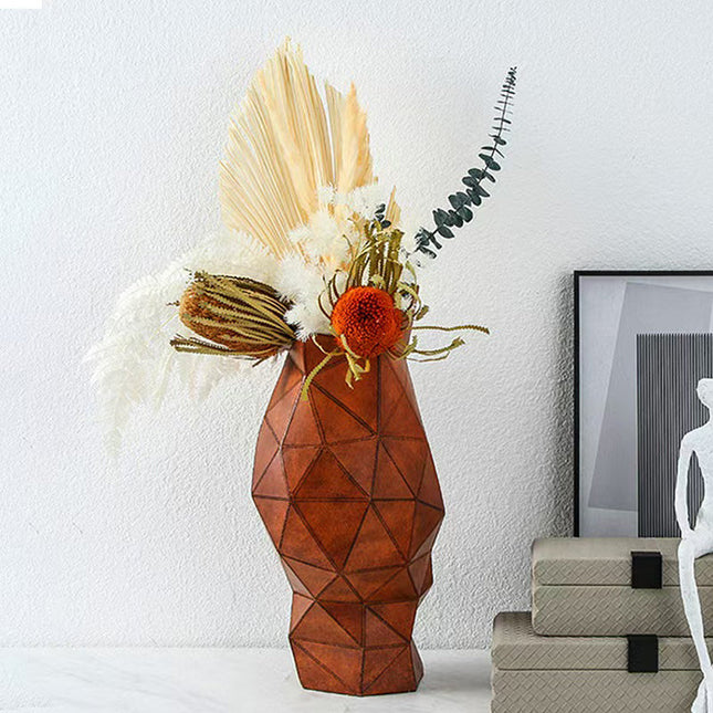 Tall Rustic Red Resin Vase for Home Décor – 44cm