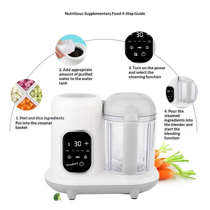 Meal Steamer Blender with Auto Cooking Function Food Puree Maker and Mixing Cup
