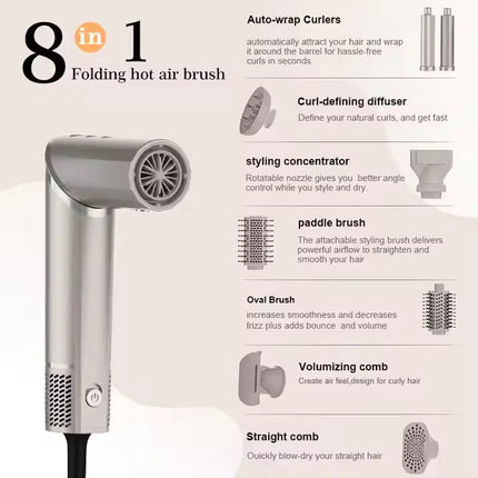 Professional Ionic Hair Dryer 1200–1400W with Cool Air Function & Ultra-Light Build