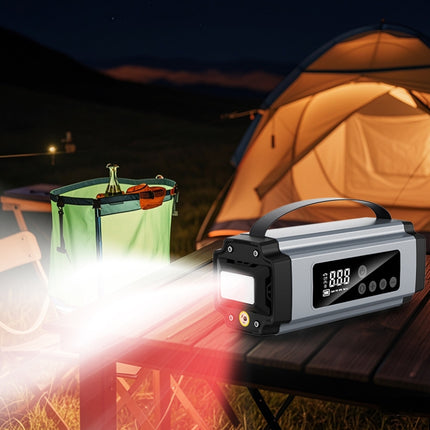 Compact 4-in-1 Car Jump Starter with LED Light, Tire Pump & 8000mAh Power Bank