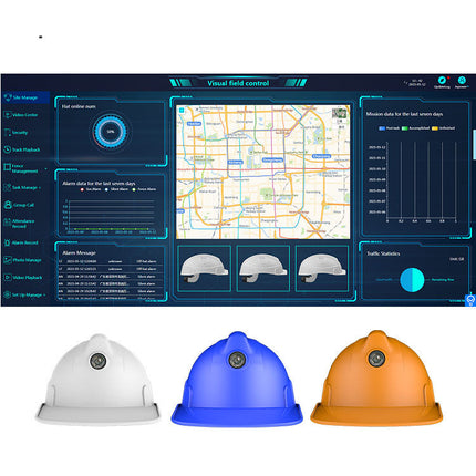 Industrial 4G Safety Helmet with Live GPS Monitoring & Instant Emergency Notification System