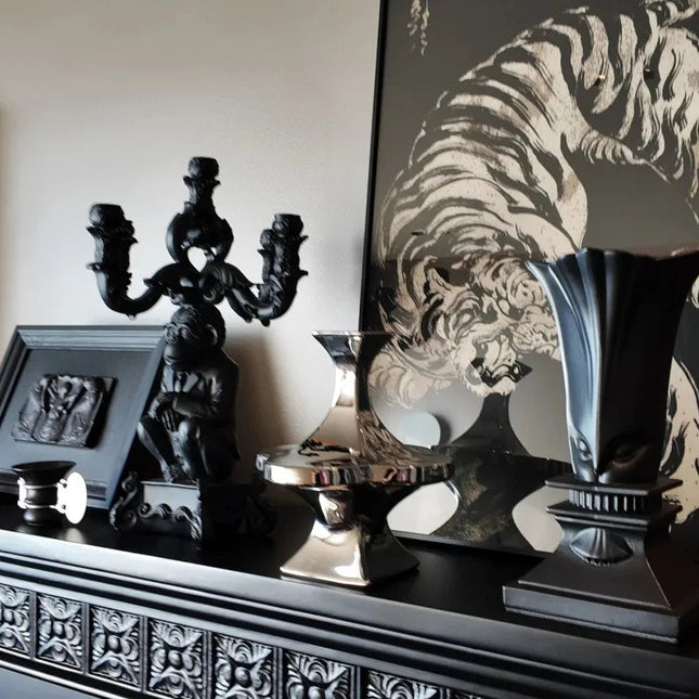 Classic Five-Candle Resin Holder – Timeless Decorative Accent for Home Interiors
