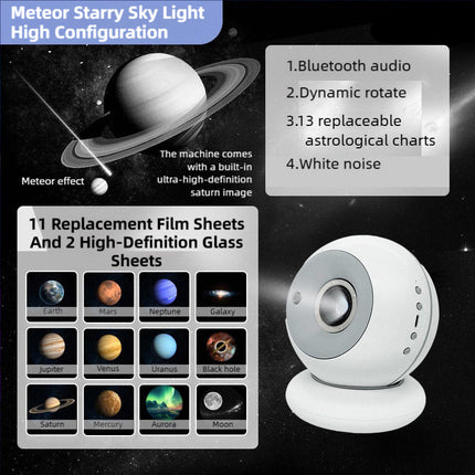Rechargeable Galaxy Star Projector Light with Timer and Colour Modes for Home Ambient Lighting
