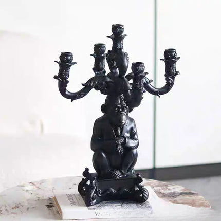 Classic Five-Candle Resin Holder – Timeless Decorative Accent for Home Interiors