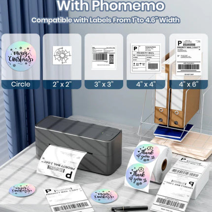 High-Speed Thermal Shipping Label Printer USB Connection 203 DPI Desk Size