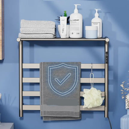 Heated Bathroom Towel Rack – Adjustable Temperature, Timer Function & IPX4 Waterproof Protection