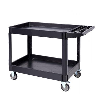 3-Tier Plastic Serving Trolley with Aluminum Frame for Restaurant and Kitchen Service