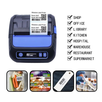 Portable Bluetooth Label Maker & Receipt Printer (80mm) with USB-C Charging