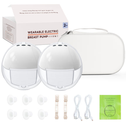 Portable Handsfree Double Milk Expression Pump Kit with EVA Storage Case Ergonomic Design