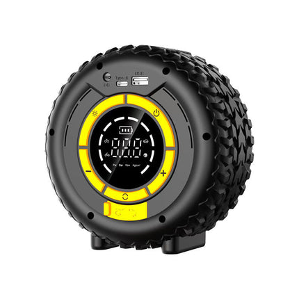 Portable Rechargeable Tyre Pump with Quick Inflate, Auto Stop & LED Safety Light