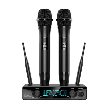 Dual UHF Wireless Handheld Microphone System for Karaoke, Stage, Presentations and Events