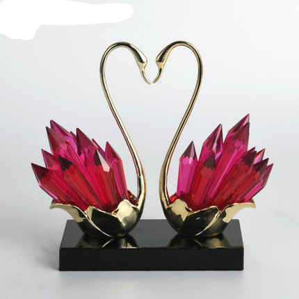 Elegant Crystal and Alloy Ornament for Home Office Display