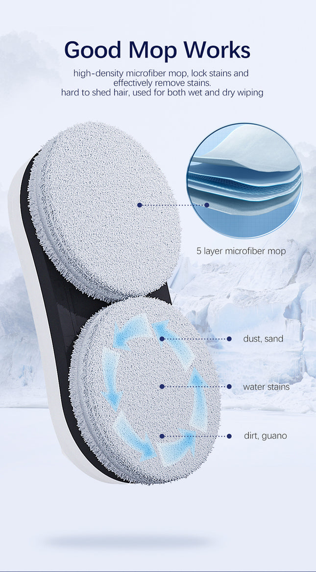Smart Window Cleaning Robot with Auto Water Spray 3 Modes Remote Control 90W
