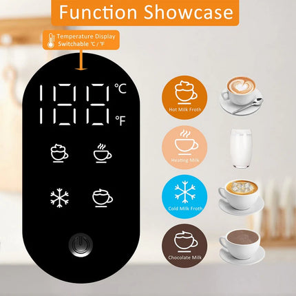 Premium 4-in-1 Milk Foam Maker & Warmer – Quiet 400W Electric Frothing System for Home Coffee Bar