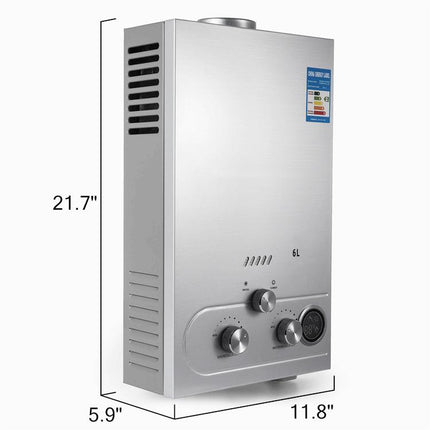 8L Tankless Gas Water Heater 16kW LPG Natural Gas Instant Hot Water Stainless Steel