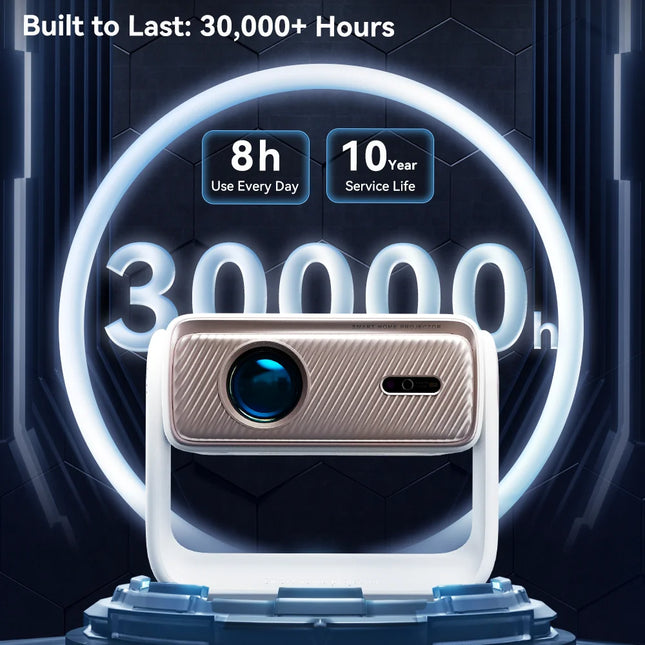 Portable 1080P LCD Projector with Android 13, Auto Focus and Streaming App Support