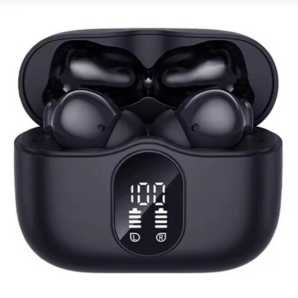 Rechargeable Clip-On Wireless Earbuds Bluetooth 5.3 Compact Waterproof Design Black
