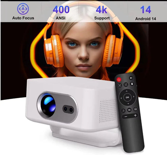 Portable Smart LED Home Projector 720P HD Auto Keystone Dual Band WiFi