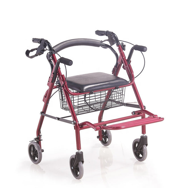 Premium 4-Wheel Mobility Rollator with Seat – Lightweight Travel Walker for Adults