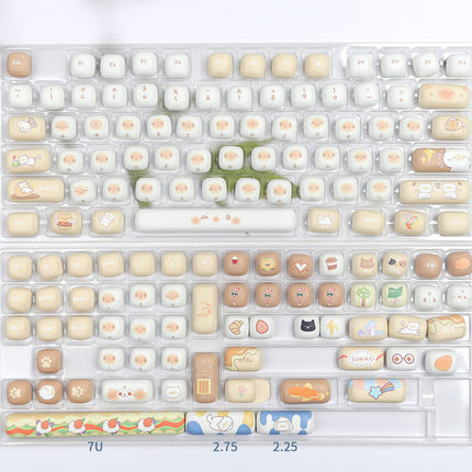 Mechanical Keyboard Keycap Set 128 Keys PBT Dye-Sublimated MOG Profile – Durable & Comfortable Typing Upgrade