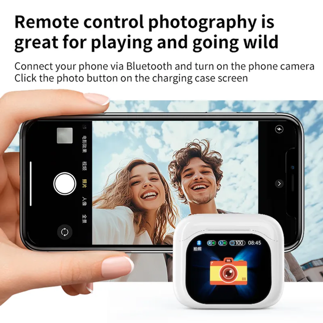 Wireless AI Translation Earbuds with OLED Screen, Bluetooth 5.4, IPX5 Water-Resistant