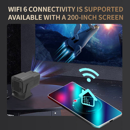 Portable 1080P Smart Projector with 4K Support, Android 12, Built-In Speakers for Home and Outdoor Use