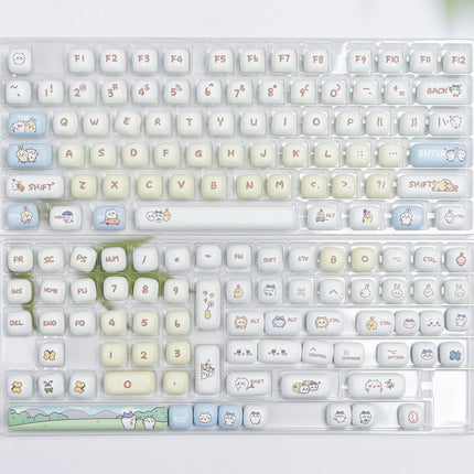 Soy Milk Themed PBT Keycaps Set – 128 Keys, MOG Profile, Dye-Sub Legends