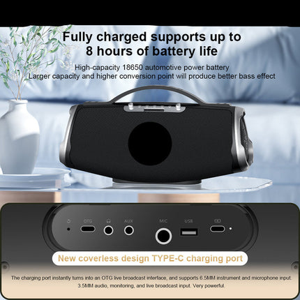 300W Wireless Karaoke Party Speaker with Dual Microphones, Bluetooth, USB & AUX Input