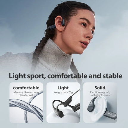 Open-Ear Bone Conduction Headphones – IP68 Waterproof with Built-in MP3 Player