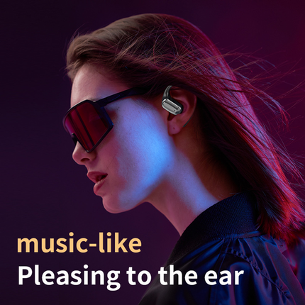 Rechargeable Open-Ear Translator Earbuds with Clear Audio & Type-C Charging Black