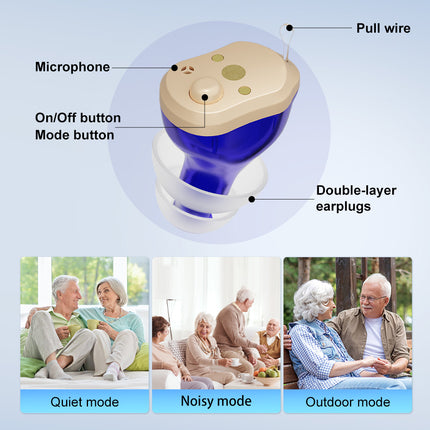 Compact In-Ear Hearing Device Rechargeable 16 Channel Clear Audio Noise Reduction