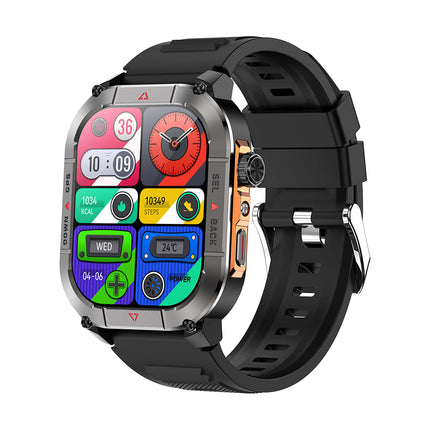 1.96in AMOLED Outdoor Smart Watch with Bluetooth Calling, SOS Alert, Compass and IP68 Waterproof Design