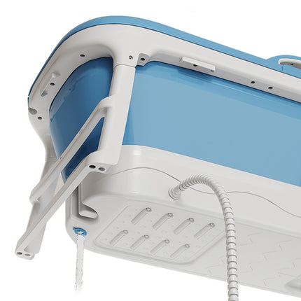 Portable 1.5m Collapsible Bath Tub for Adults with Reinforced Legs & Massage Base
