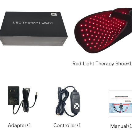 Portable Red Light Relaxation Footwear for Foot Circulation and Muscle Recovery Black