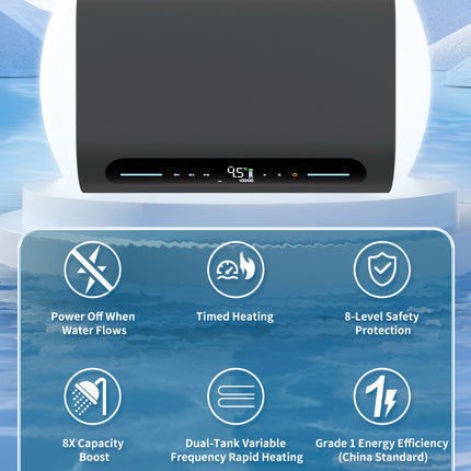Electric Wall Mounted Hot Water System 50L 3000W Remote Control Home Hotel Use