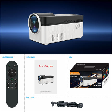 Full HD Smart Projector Android 11 WiFi 6 Dual Band 350 Lumens Portable Home Cinema