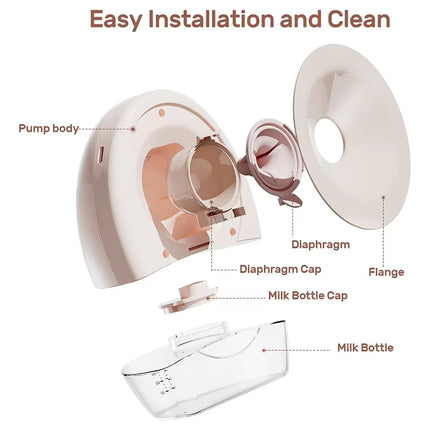 Portable Rechargeable Hands-Free Electric Breast Pump with Wireless Design and Medium Flow Control