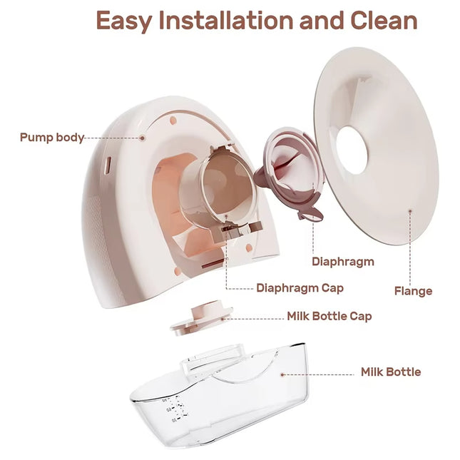 Portable Rechargeable Hands-Free Electric Breast Pump with Wireless Design and Medium Flow Control
