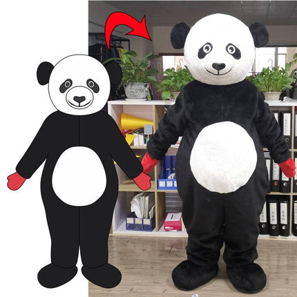 Adult Panda Mascot Costume Full Body Plush Animal Suit for Events Parties and Promotions
