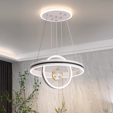 Modern LED Crystal Chandelier Ceiling Light White for Living Room Dining Area