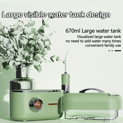 Portable Desktop Oral Irrigator with 670ml Tank & 10-Pressure Modes