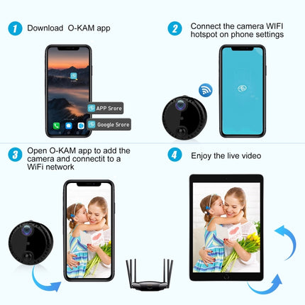 4G 4K Mini Home Security Camera with Motion Detection Night Vision 5m and Long Standby Battery Black