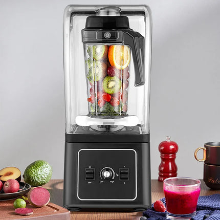 Heavy Duty Commercial Blender 1500-2200W with 8-Blade Stainless Steel Cutter and Overload Protection