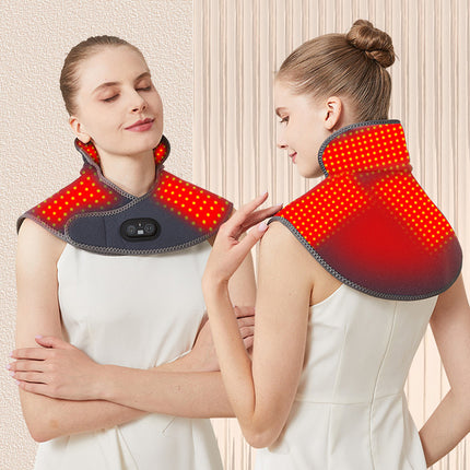 Wearable Neck Shoulder Red Light Relaxation Belt with Heat and Vibration Modes