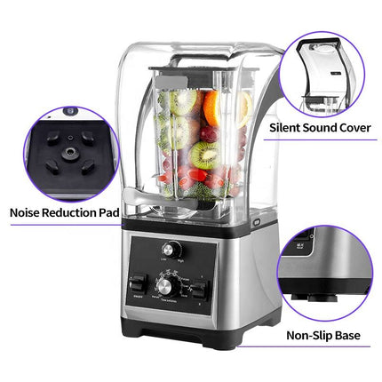 Heavy Duty Commercial Blender 1.8L with PC Jar, 8 Stainless Steel Blades and Overload Protector